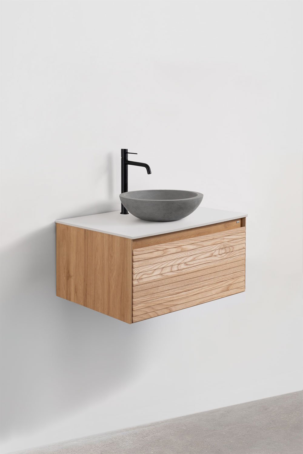 Set di mobili da bagno sospesi in legno di frassino Tedrik, immagine della galleria 3