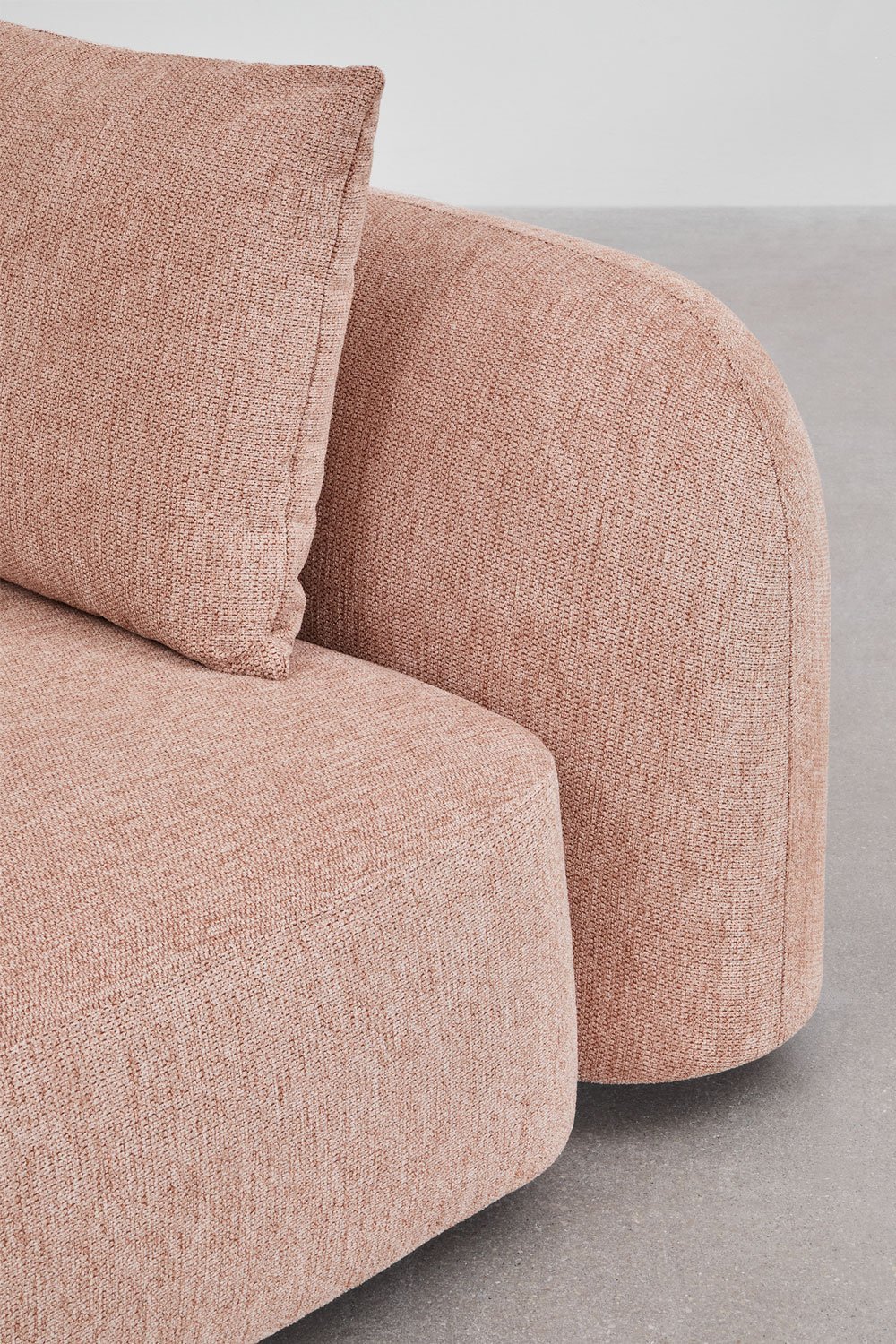 Sofà modulare con chaise longue sinistra a 2 pezzi in ciniglia Coco, immagine della galleria 7