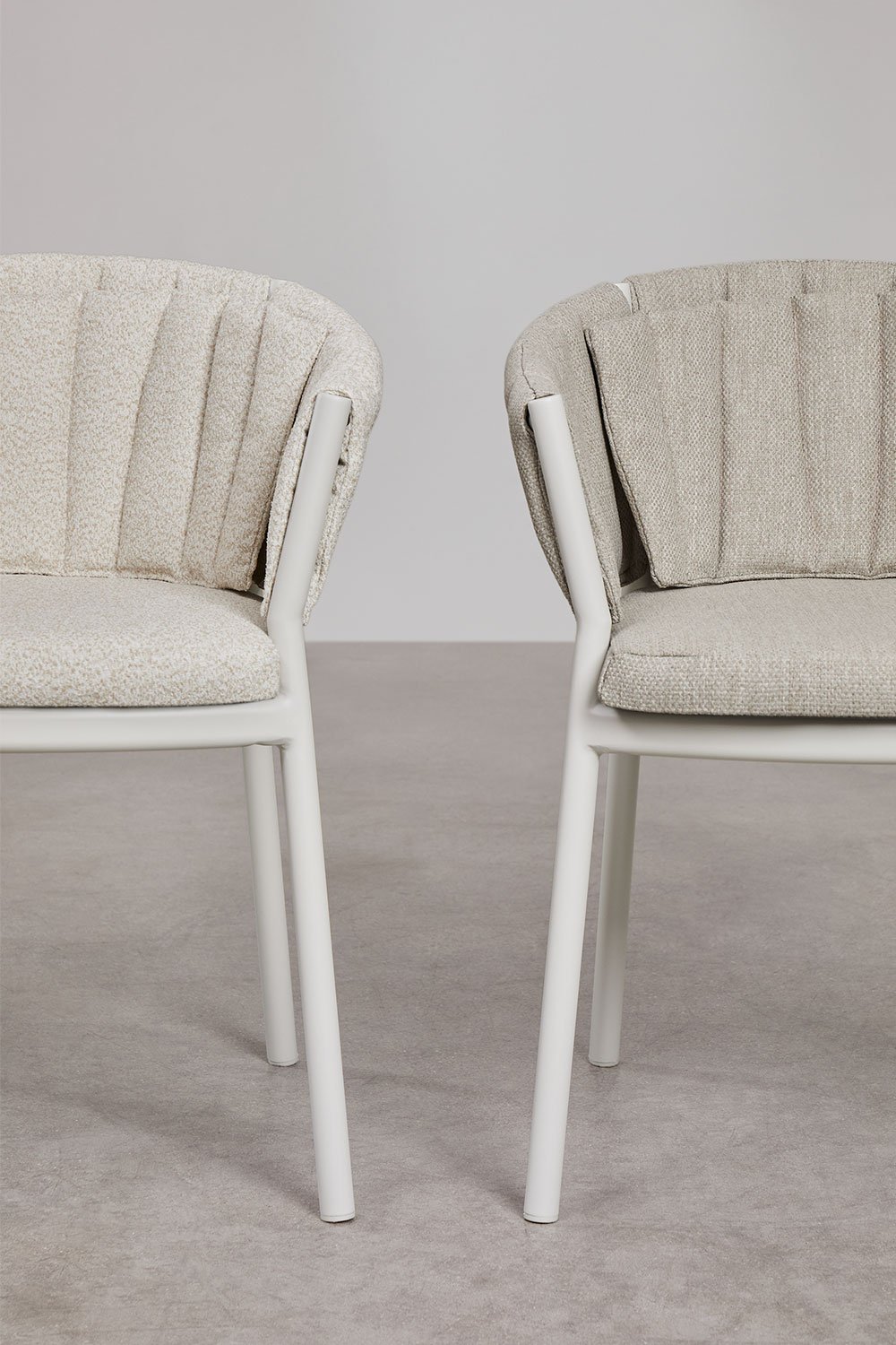 Set di 2 sedie da pranzo con braccioli in alluminio e tessuto Roderise, immagine della galleria 7