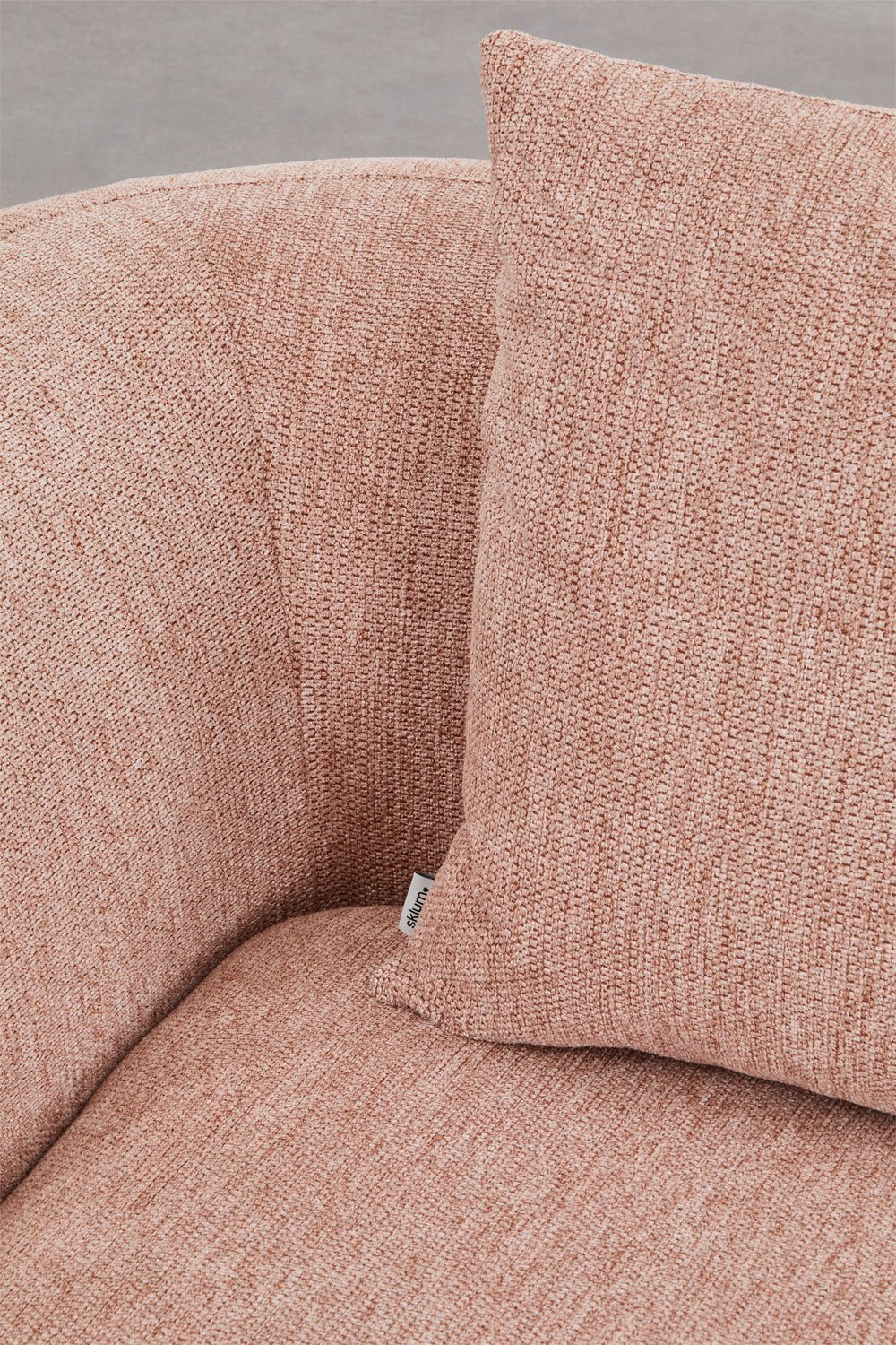 Divano componibile chaise longue sinistra in 3 pezzi in ciniglia Coco, immagine della galleria 2