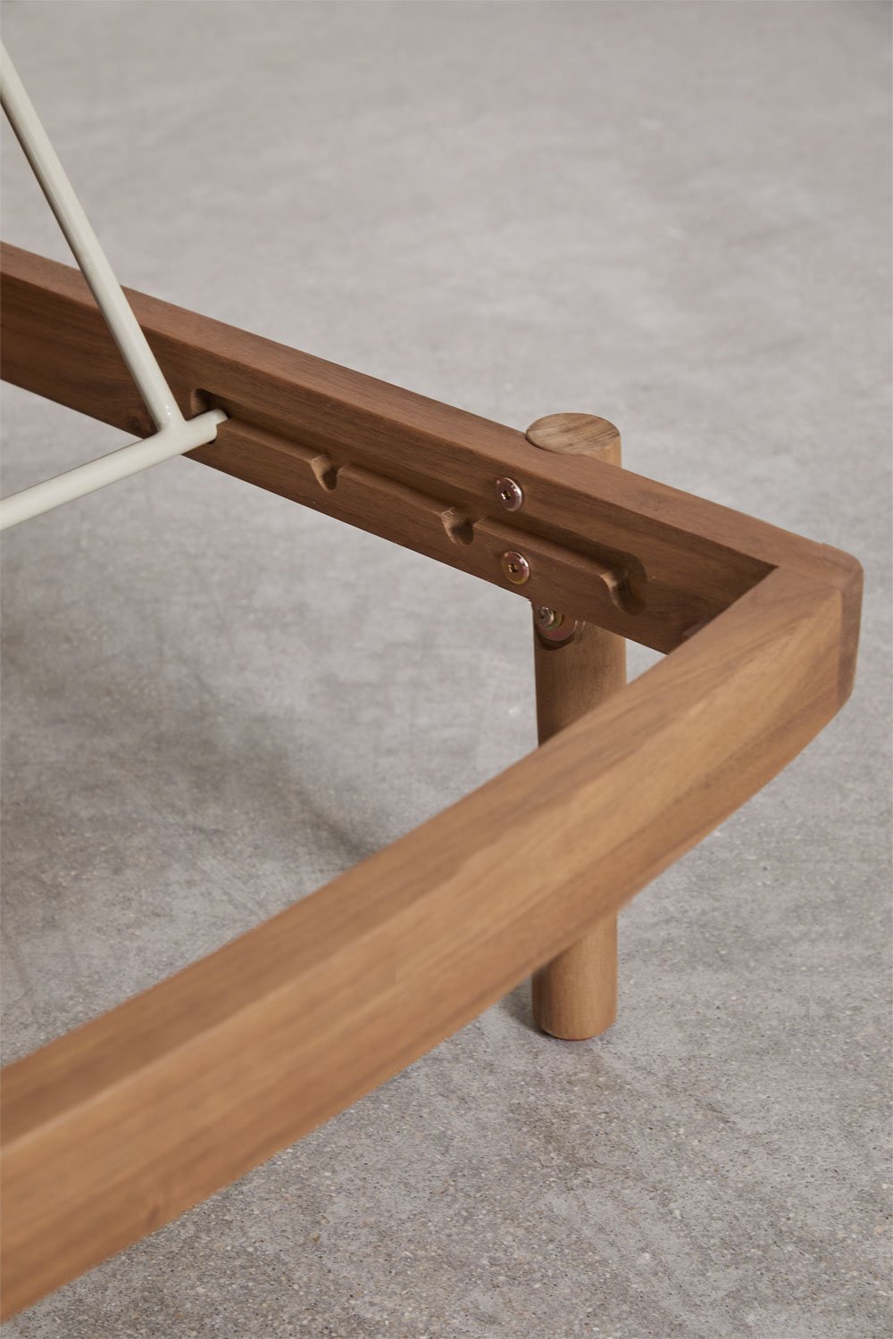 Lettino doppio reclinabile in legno di acacia con cuscino Aderyn, immagine della galleria 10