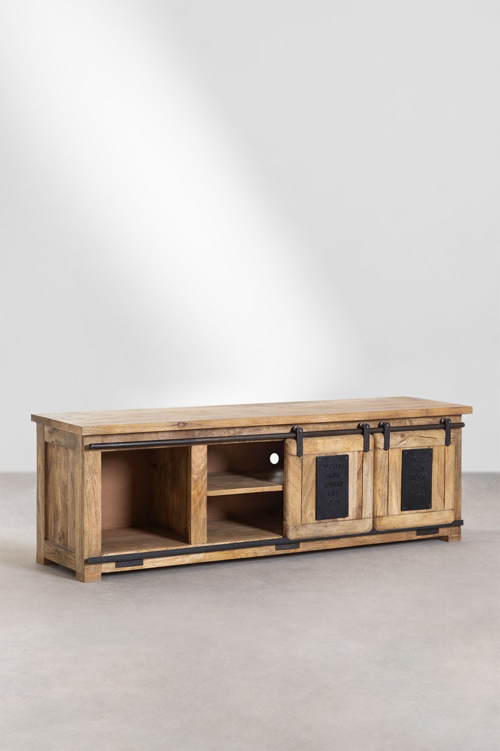 Credenza Stanton, 2 ante e 3 cassetti, struttura in legno di mango, 160 cm
