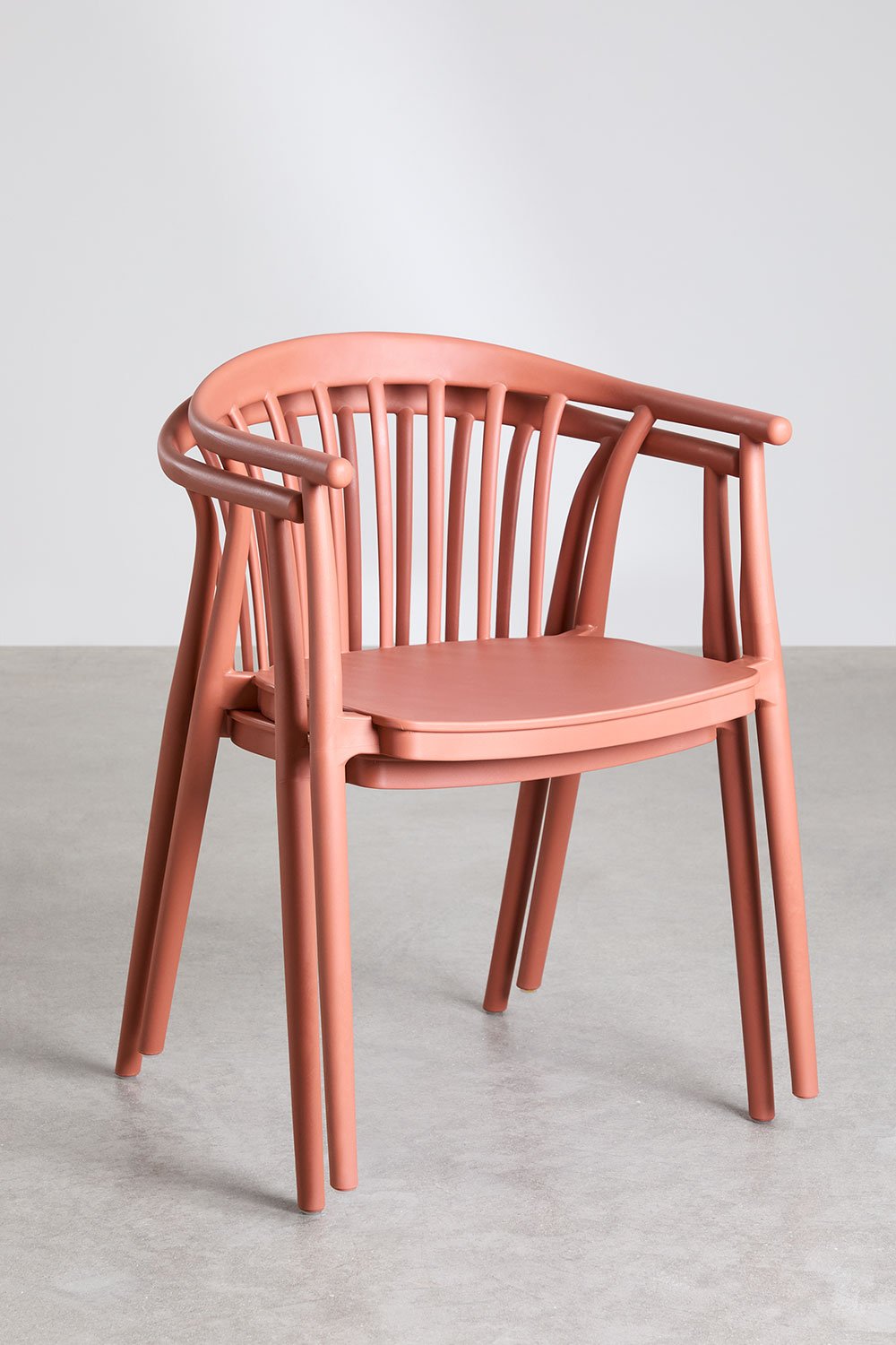 Set di 4 sedie da pranzo impilabili con braccioli in polipropilene Ivor, immagine della galleria 7
