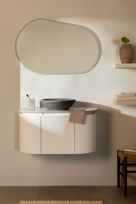 Set mobili bagno in legno Carsone - Bianco