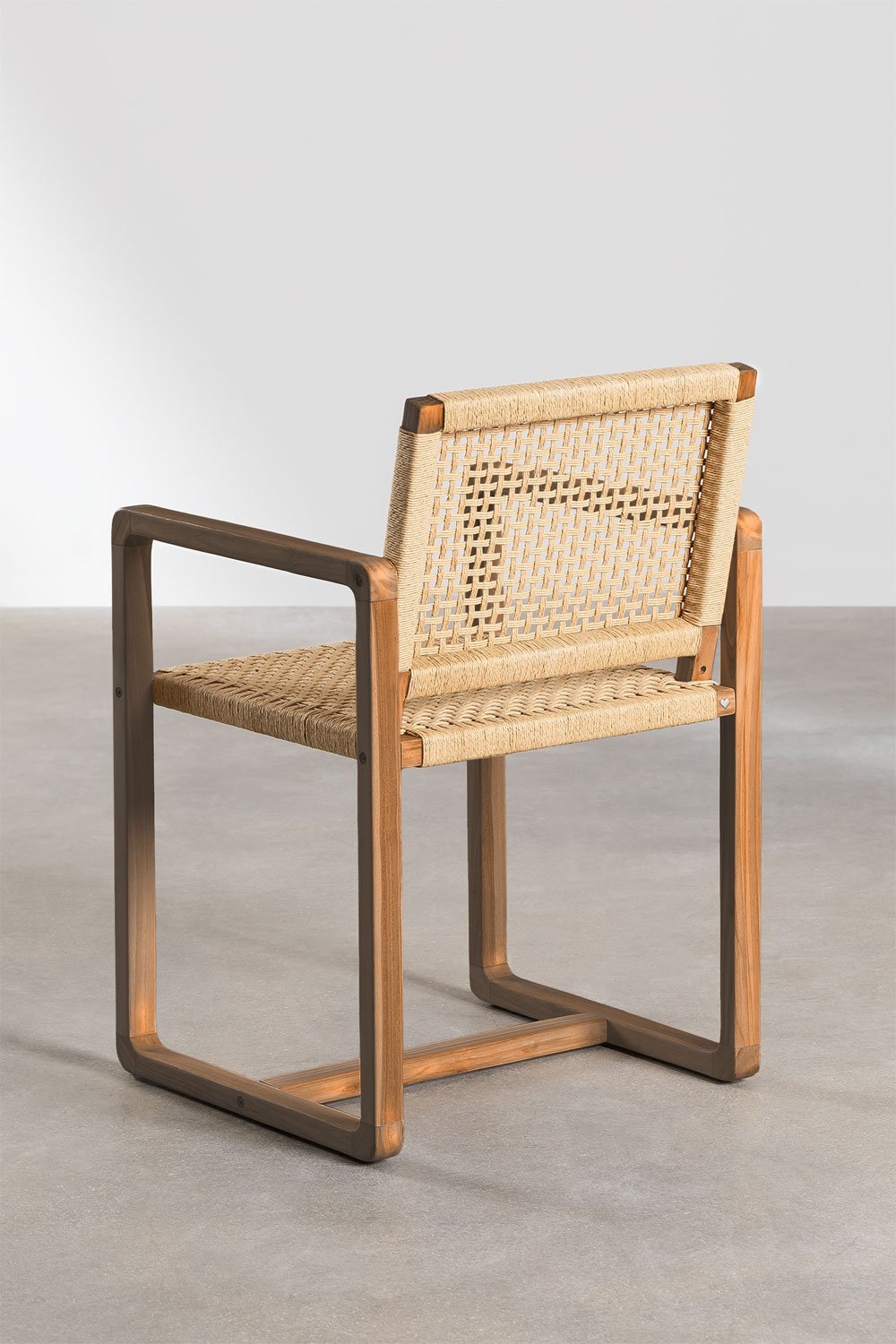 Set di 2 sedie da pranzo con braccioli in legno di teak Monsxau, immagine della galleria 5