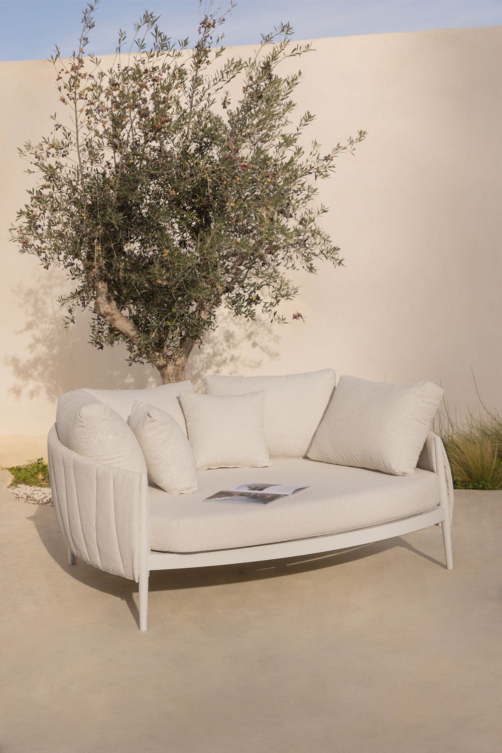 Letto da giardino in alluminio e tessuto bouclé Roderise, immagine della galleria 1