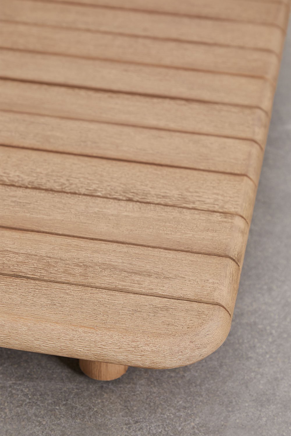 Set da giardino con divano modulare da giardino a 2 posti in 2 pezzi e tavolino 160x95 cm in acacia Portet, immagine della galleria 12