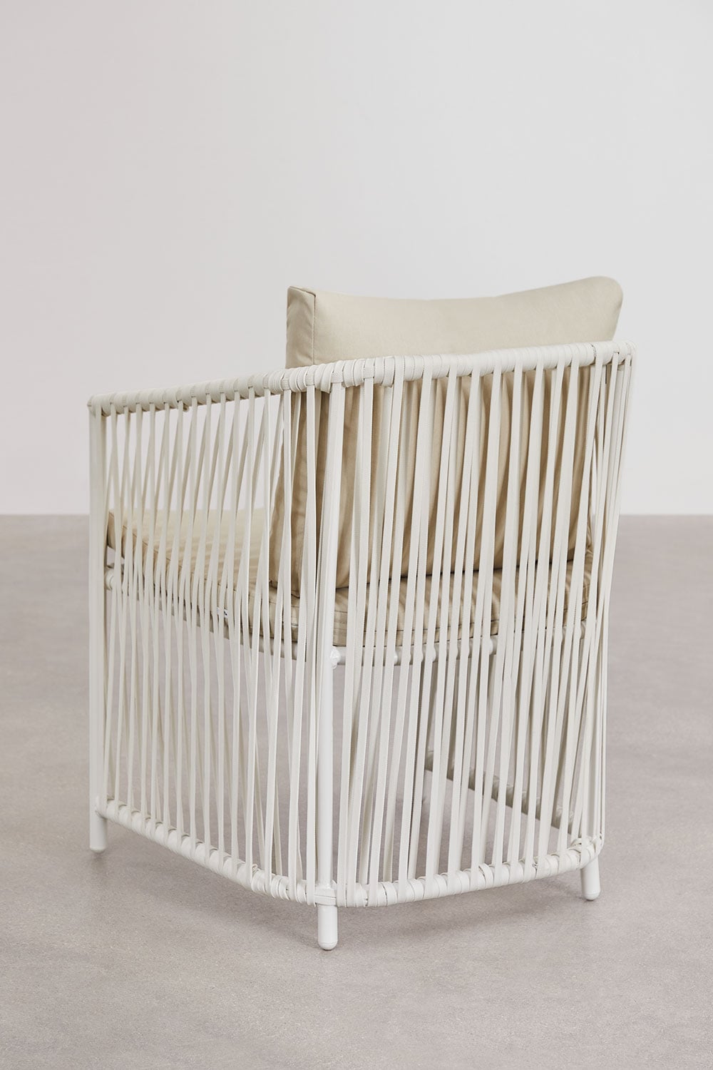 Confezione da 4 sedie da giardino con braccioli in alluminio e corda intrecciata Sophie , immagine della galleria 5