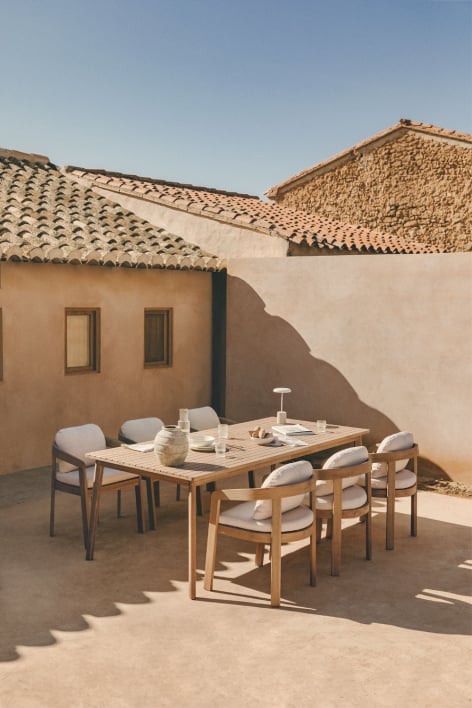 Tavolo da Giardino Rettangolare in Legno di Acacia Kaela