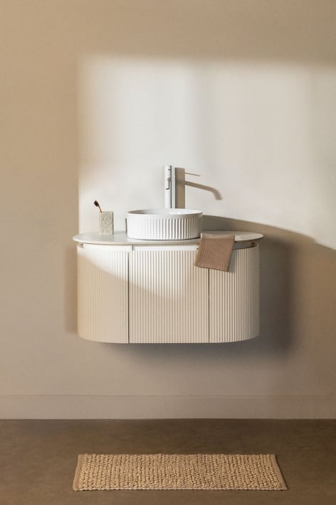 Set di mobili da bagno in legno Carsone - Bianco