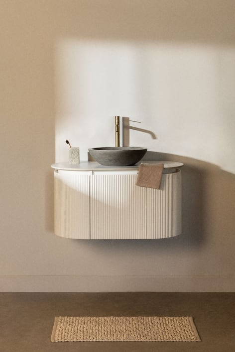 Set di mobili da bagno in legno Carsone - Bianco