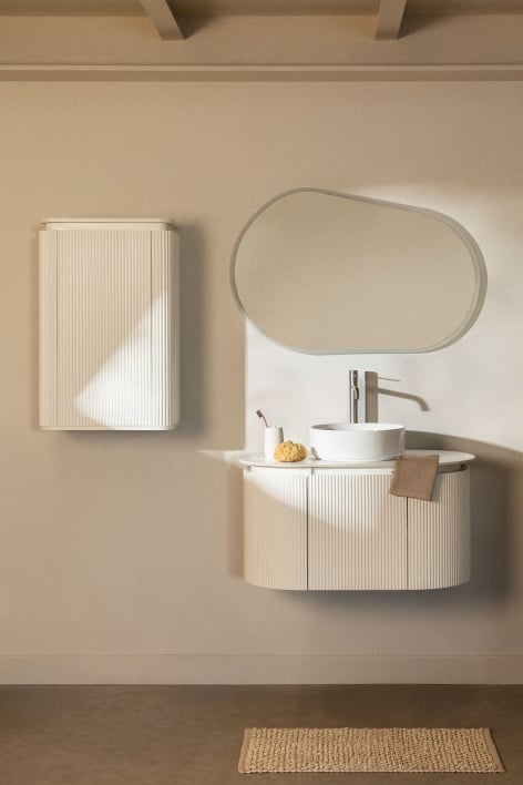 Set di mobili da bagno in legno Carsone - Bianco