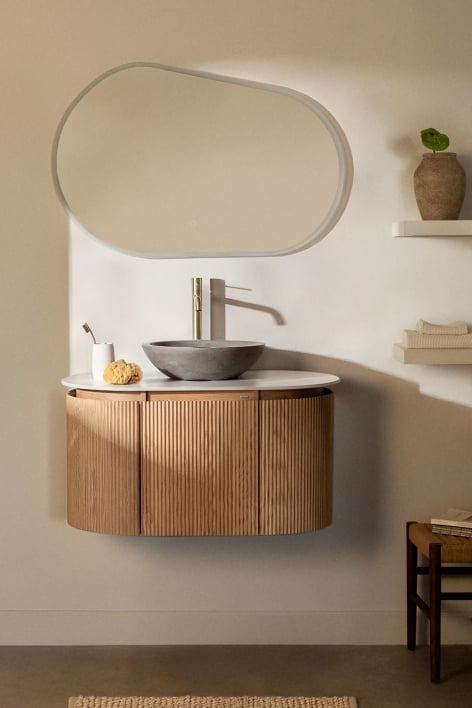 Set di mobili da bagno in legno Carsone - Legno Naturale