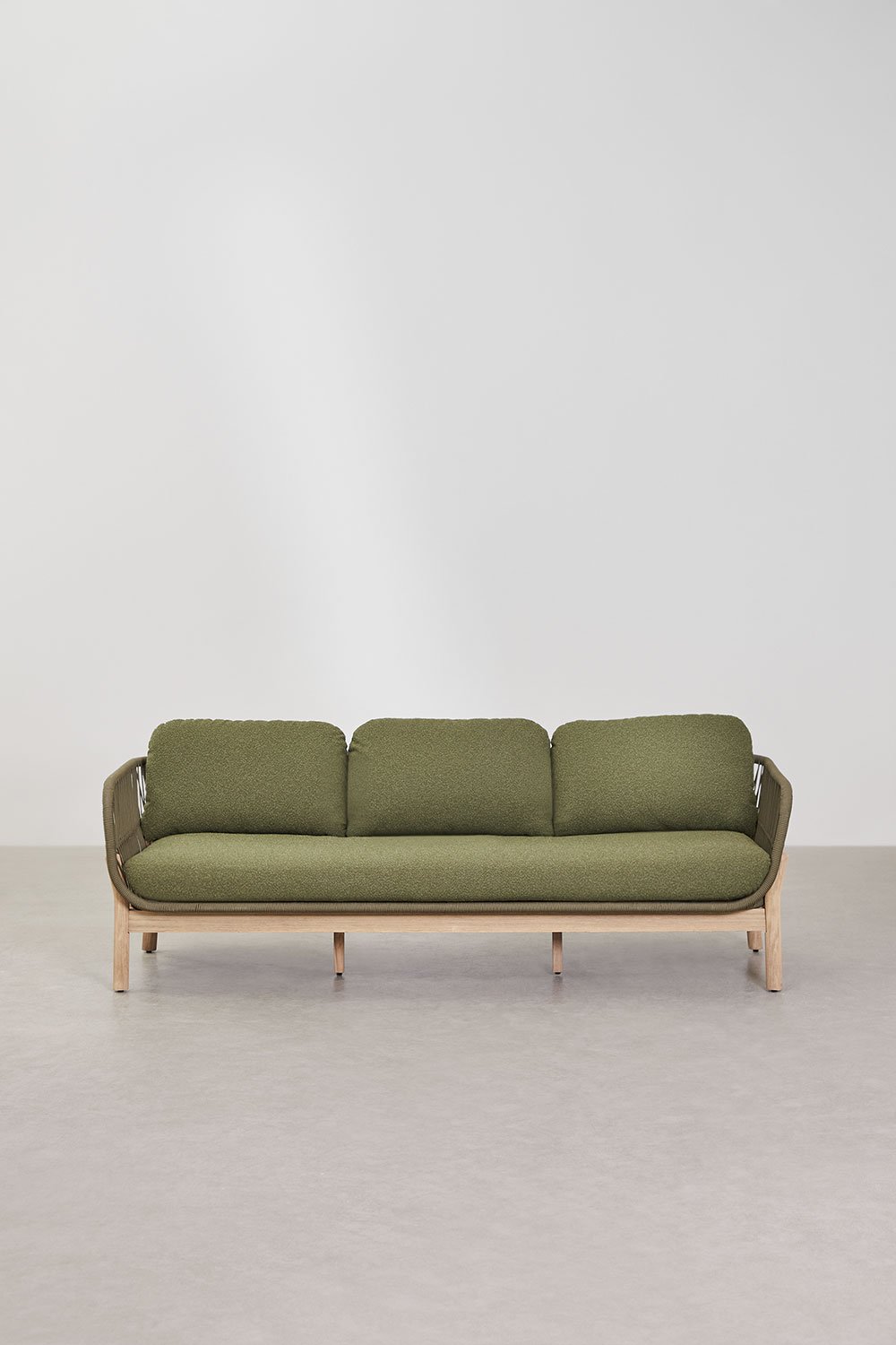 Divano da giardino a 3 posti in alluminio e legno di acacia Karvia, immagine della galleria 6