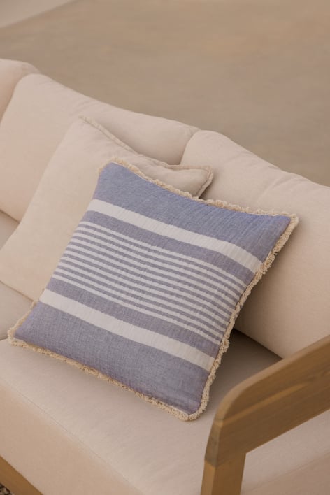 Cuscino quadrato in cotone (45x45 cm) Korjen - Blu lavanda