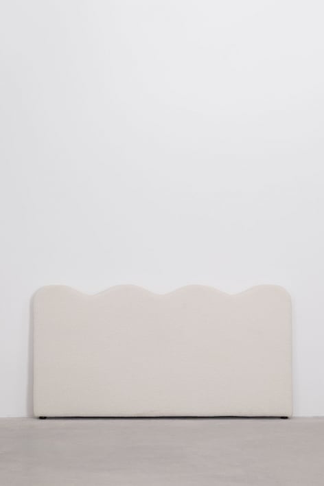Testiera letto 90cm in tessuto shearling bianca Fausto - Ciniglia Blanc