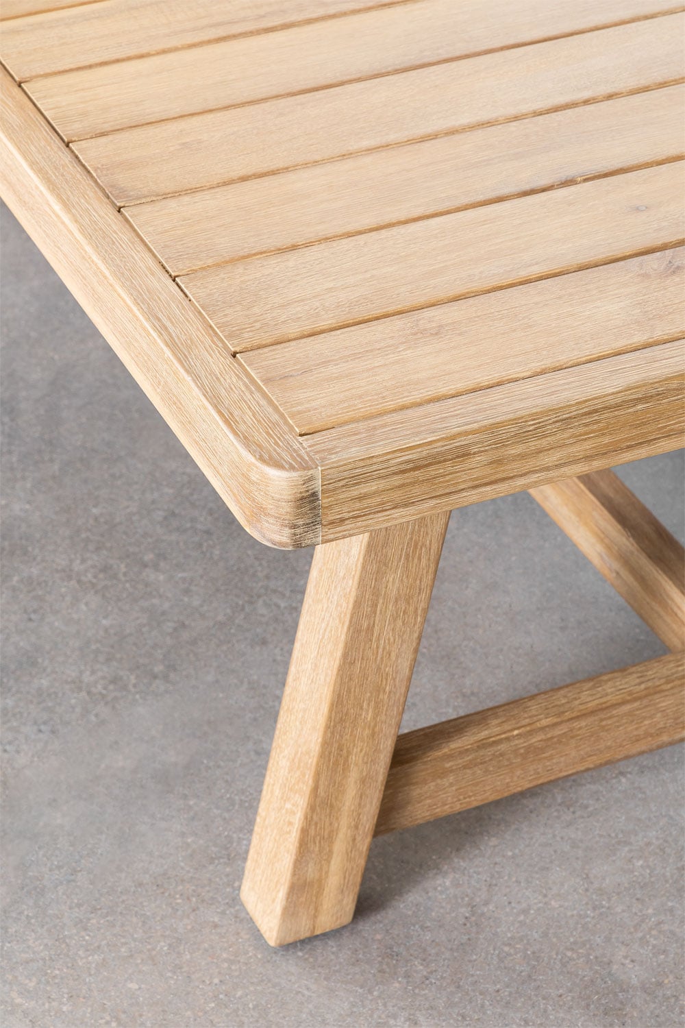 Set da giardino con divano 3 posti, 2 poltrone e tavolino in legno di acacia Dubai, immagine della galleria 13