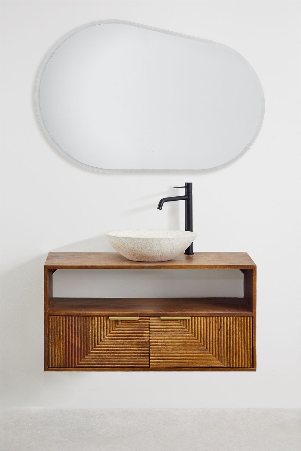 Set di mobili da bagno in legno di mango Baty, immagine della galleria 2