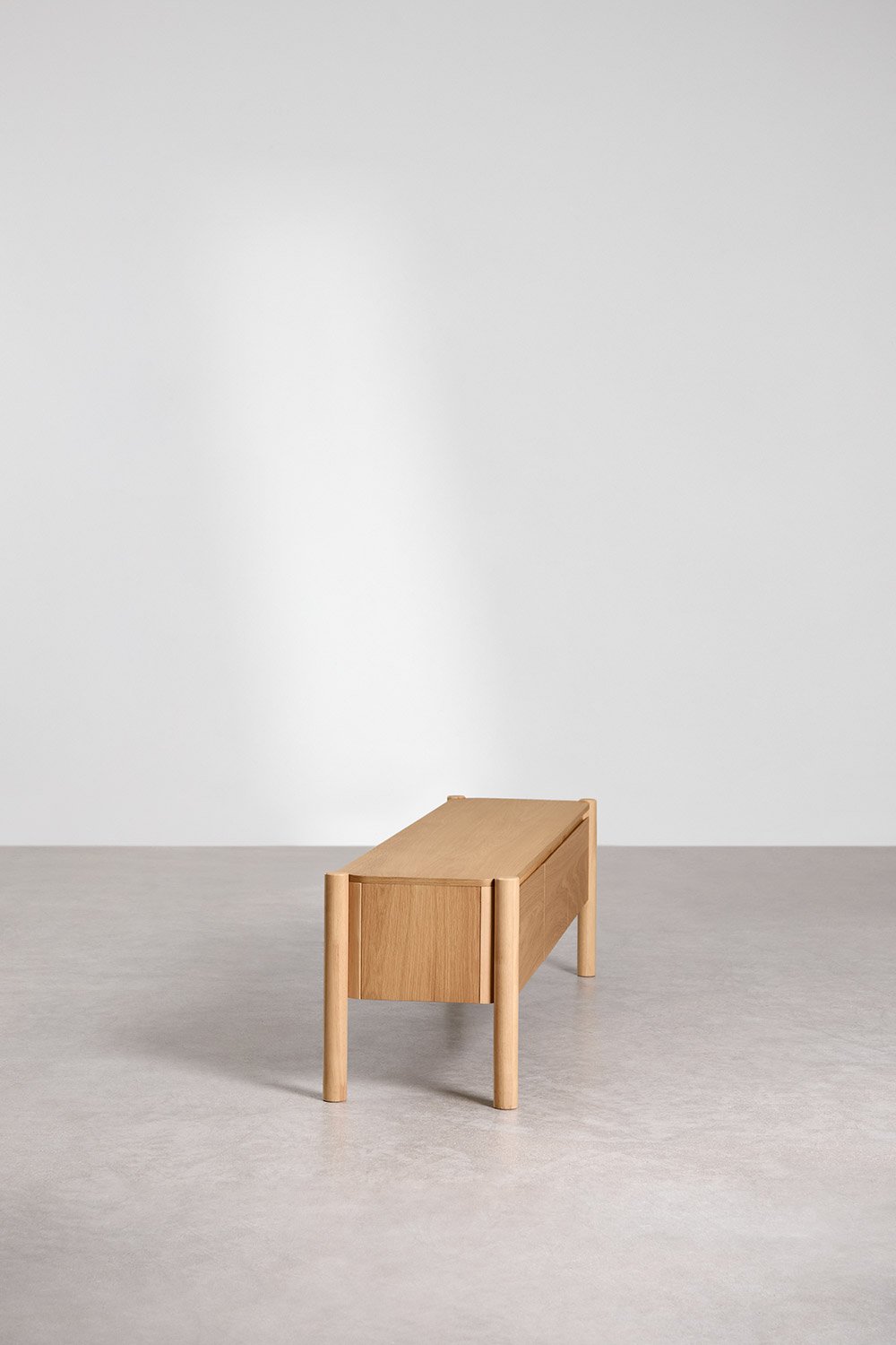 Mobile TV 185x45 cm in MDF con impiallacciatura in rovere Munden, immagine della galleria 3