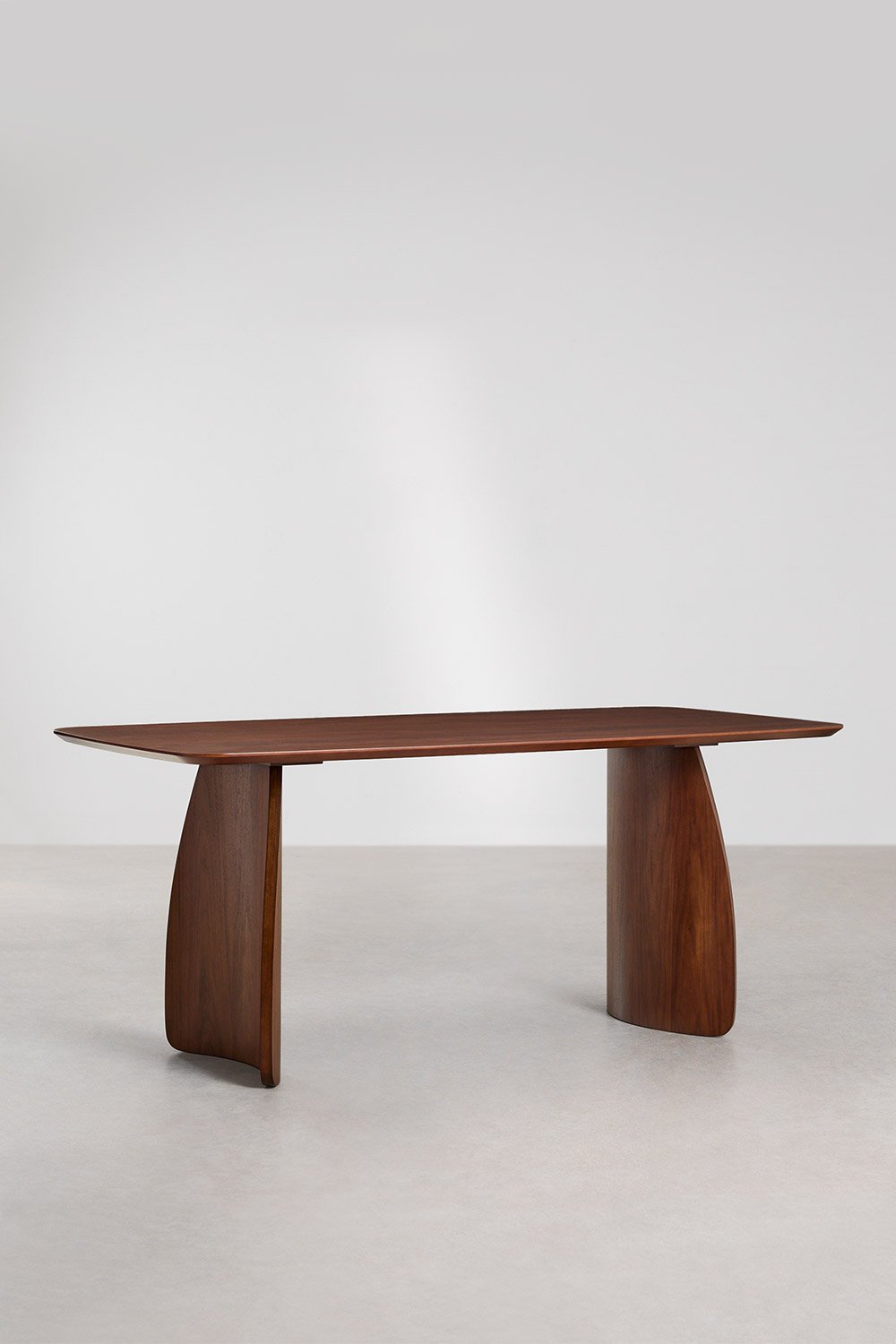 Tavolo da pranzo rettangolare 180x90 cm in MDF con impiallacciatura in noce Luanda, immagine della galleria 3