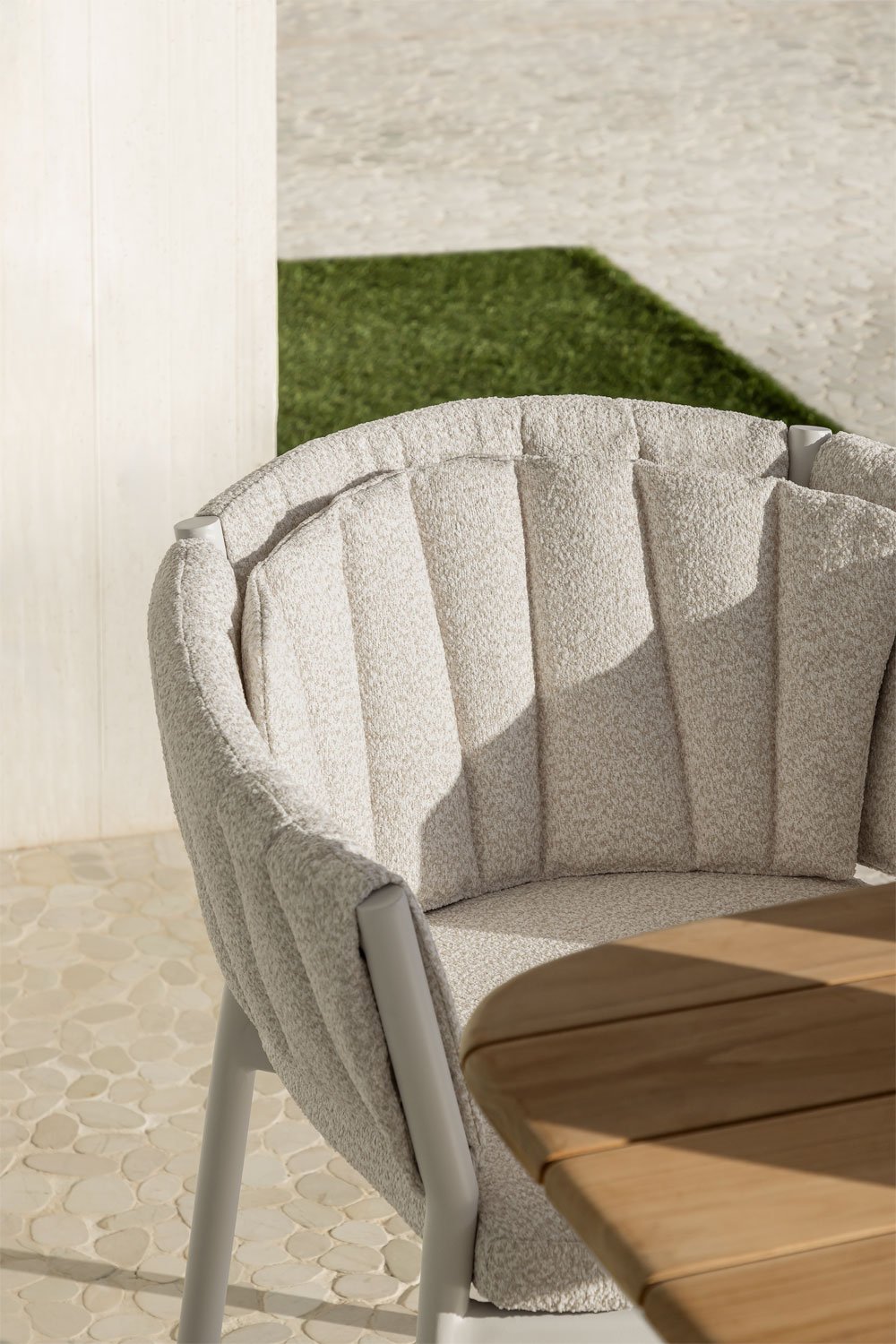 Set di 4 sedie da giardino con braccioli in alluminio e tessuto Roderise, immagine della galleria 2