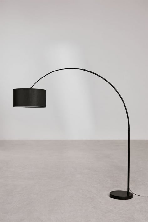 Lampada da terra in lino e ferro Vonera