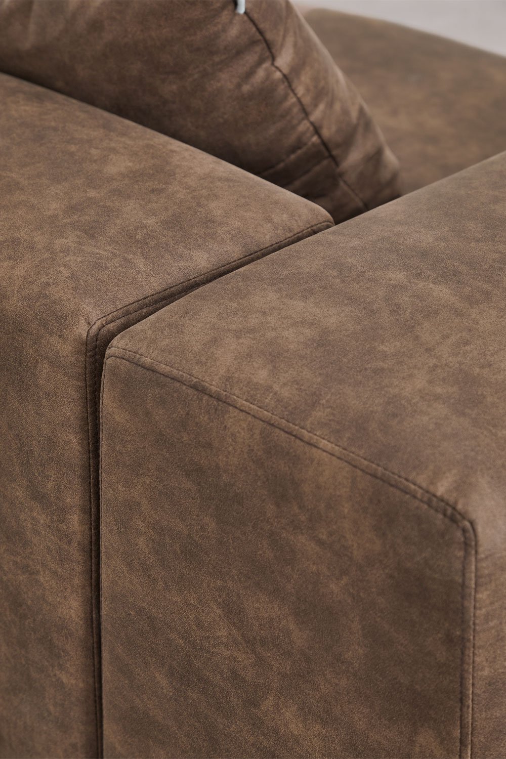Modulo angolare destro 115x113 cm con bracciolo alto e cuscino per divano modulare Bruna, immagine della galleria 2