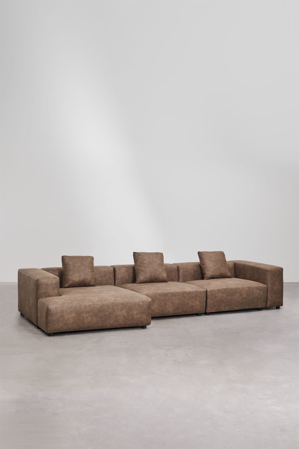 Sofà modulare con chaise longue sinistra a 3 pezzi (↔︎375 cm) con bracciolo alto Bruna, immagine della galleria 1