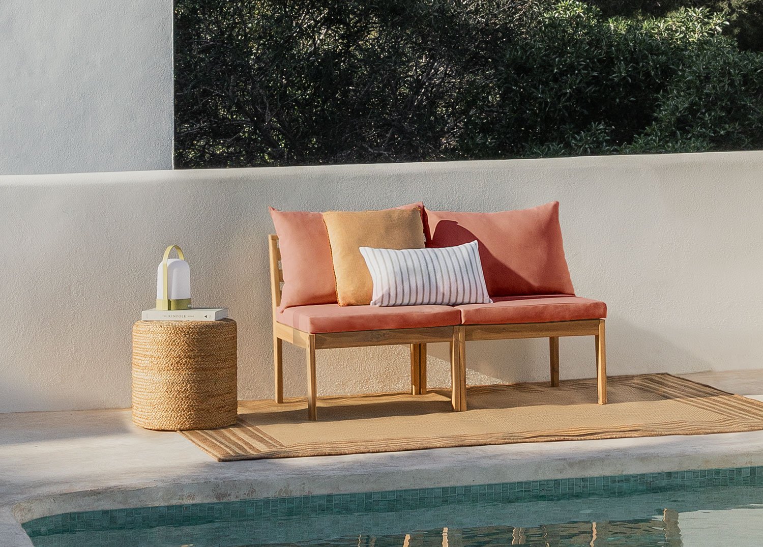Divano da giardino modulare in 2 pezzi in legno di acacia Filips            , immagine della galleria 1