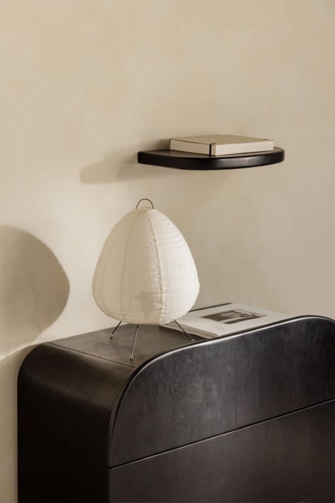 Mensola da parete 45x45 cm in legno di mango Agathe - Nero liscio