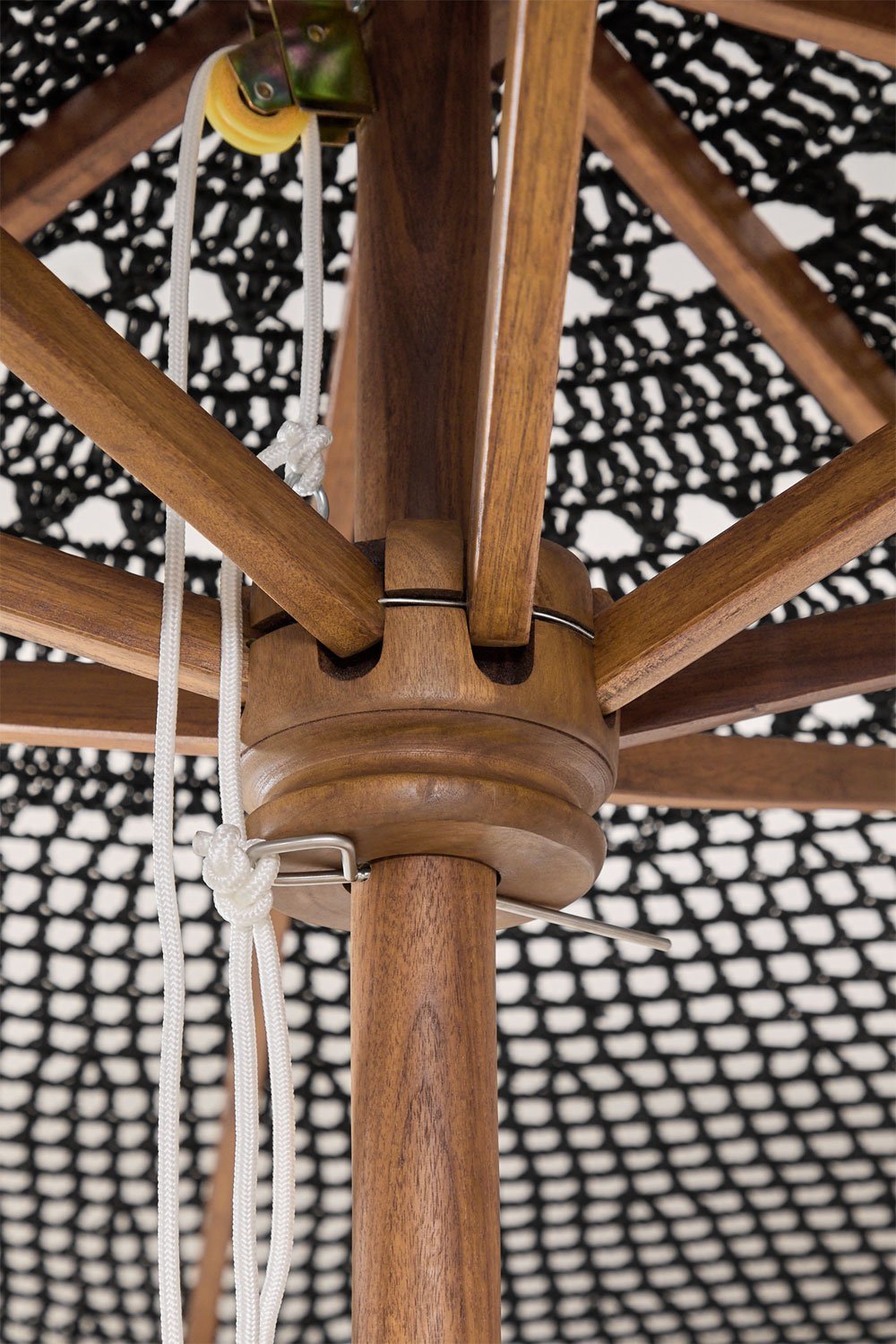 Ombrellone Tongariki in teak e cotone, immagine della galleria 5