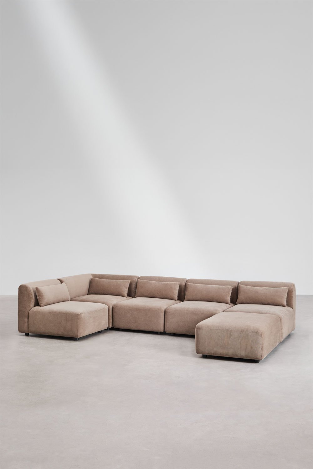 Divano componibile angolare in 5 pezzi con pouf Fogler , immagine della galleria 1