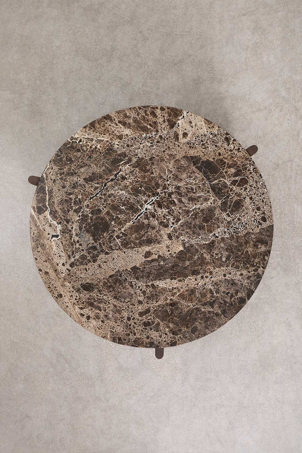 Tavolino da caffè rotondo in pietra naturale e legno di mango Lavinia, immagine della galleria 8