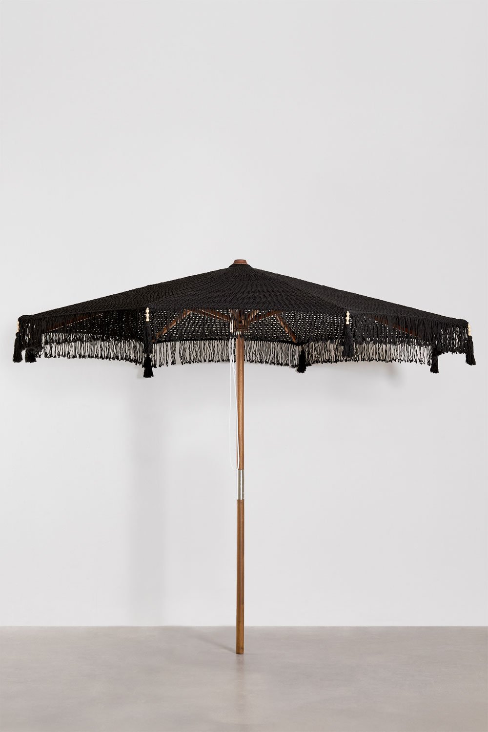 Ombrellone Tongariki in teak e cotone, immagine della galleria 1