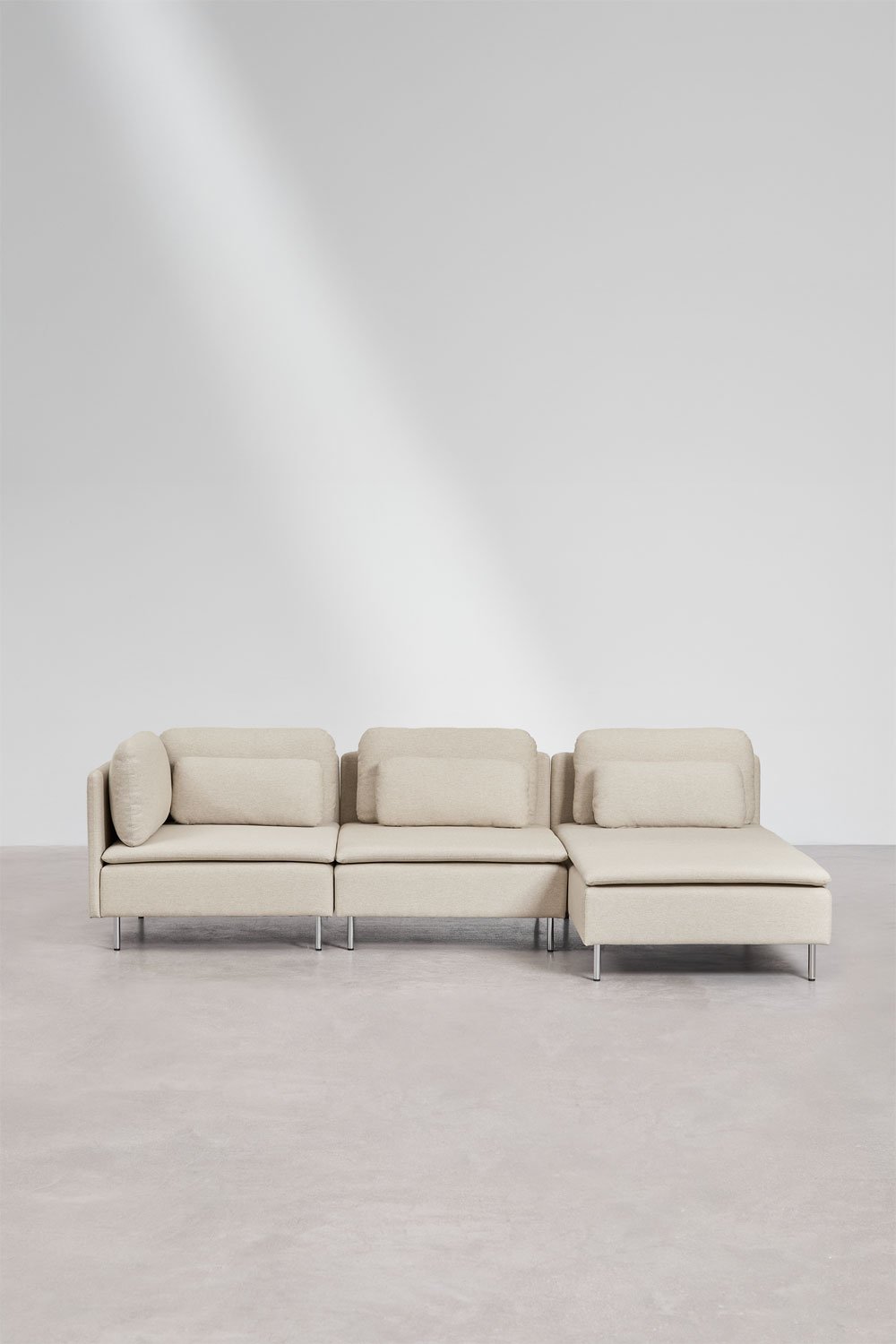 Divano modulare con chaise longue destra a 3 pezzi con modulo angolare Oriol, immagine della galleria 4