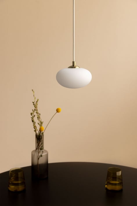 Lampada da soffitto Marliene in metallo con sfera in vetro