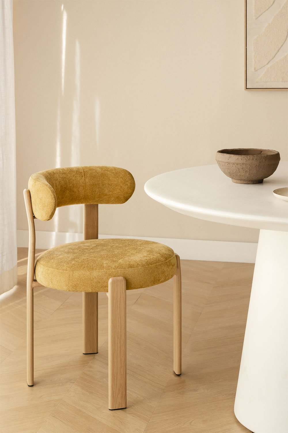 Confezione di 4 sedie da pranzo Jolie in tessuto ciniglia, immagine della galleria 1