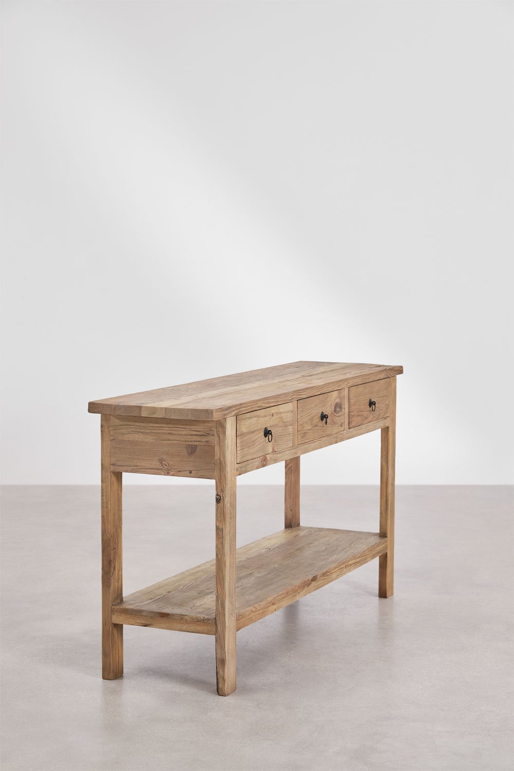 Consolle ingresso 170x45 cm in legno riciclato Kirena, immagine della galleria 4