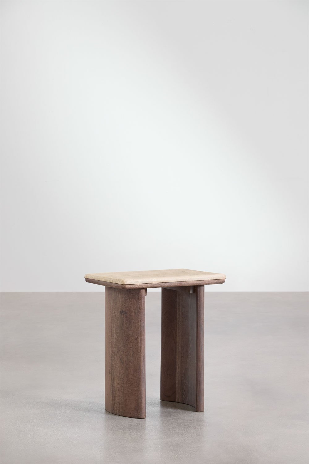 Tavolino Casilda in travertino e legno di acacia , immagine della galleria 3