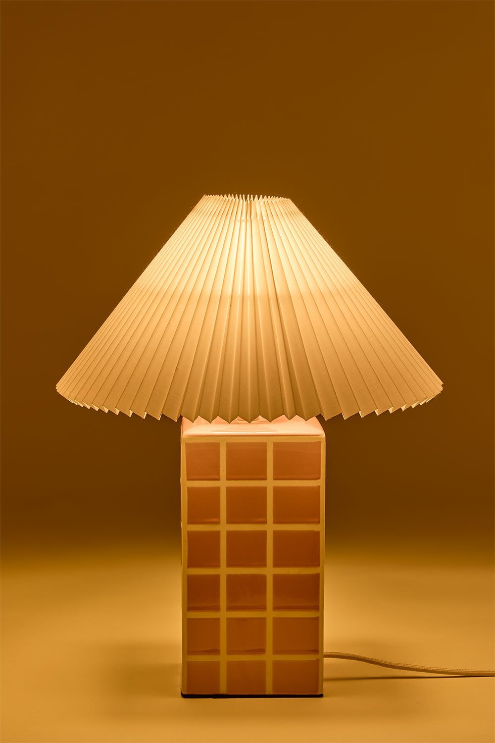 Lampada da tavolo in gres e lino Troms, immagine della galleria 3