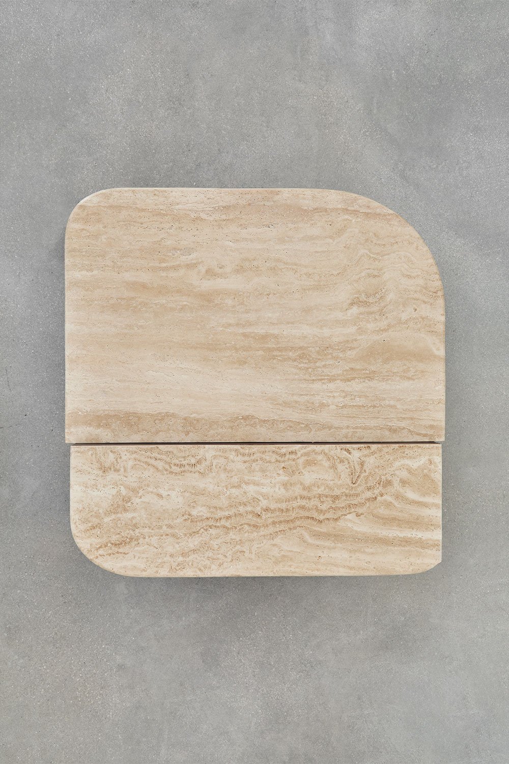 Tavolino da caffè 90x90 cm in pietra naturale e legno di mango Clotsh, immagine della galleria 11