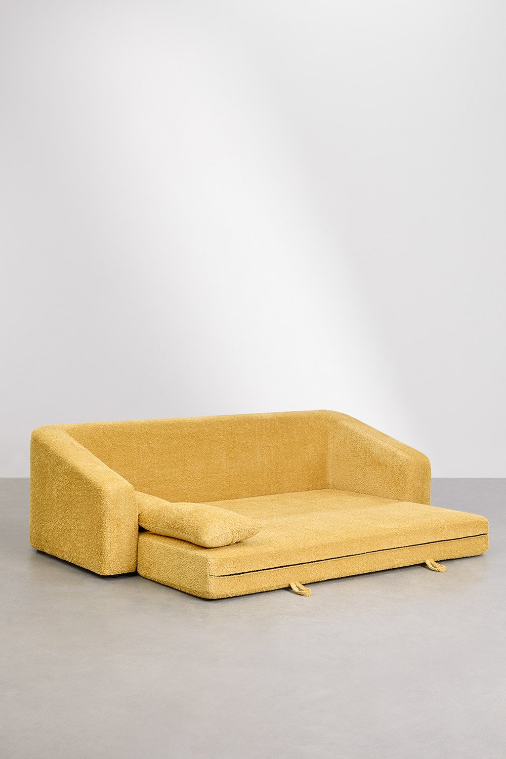 Divano letto Dalila 3 posti in tessuto bouclé, immagine della galleria 4