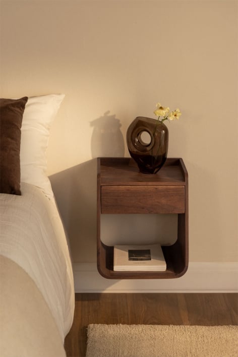 Comodino 35x35 cm in legno di acacia Berigem