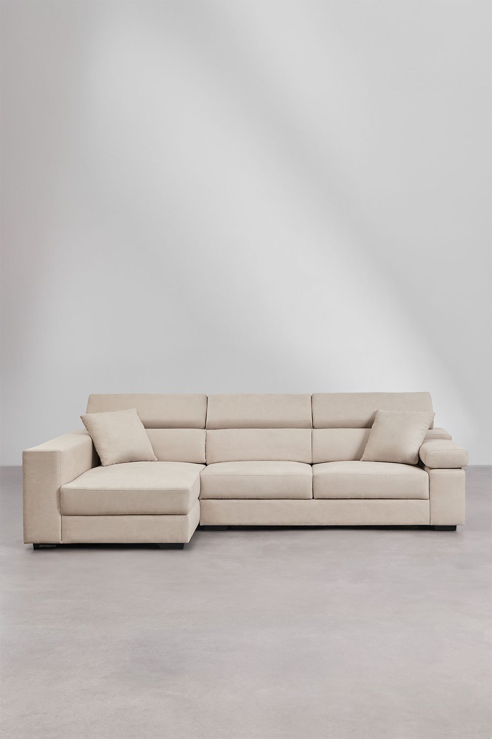 Divano chaise longue sinistro a 3 posti con poggiatesta regolabile e sedute scorrevoli Aramis , immagine della galleria 8