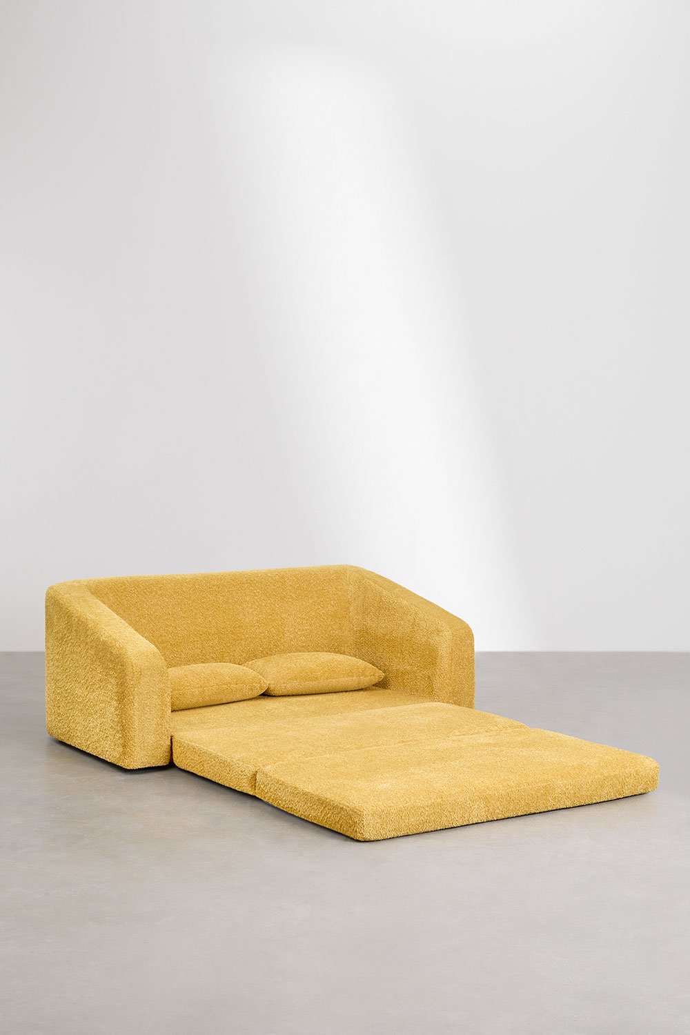 Divano letto Dalila 2 posti in tessuto bouclé, immagine della galleria 2