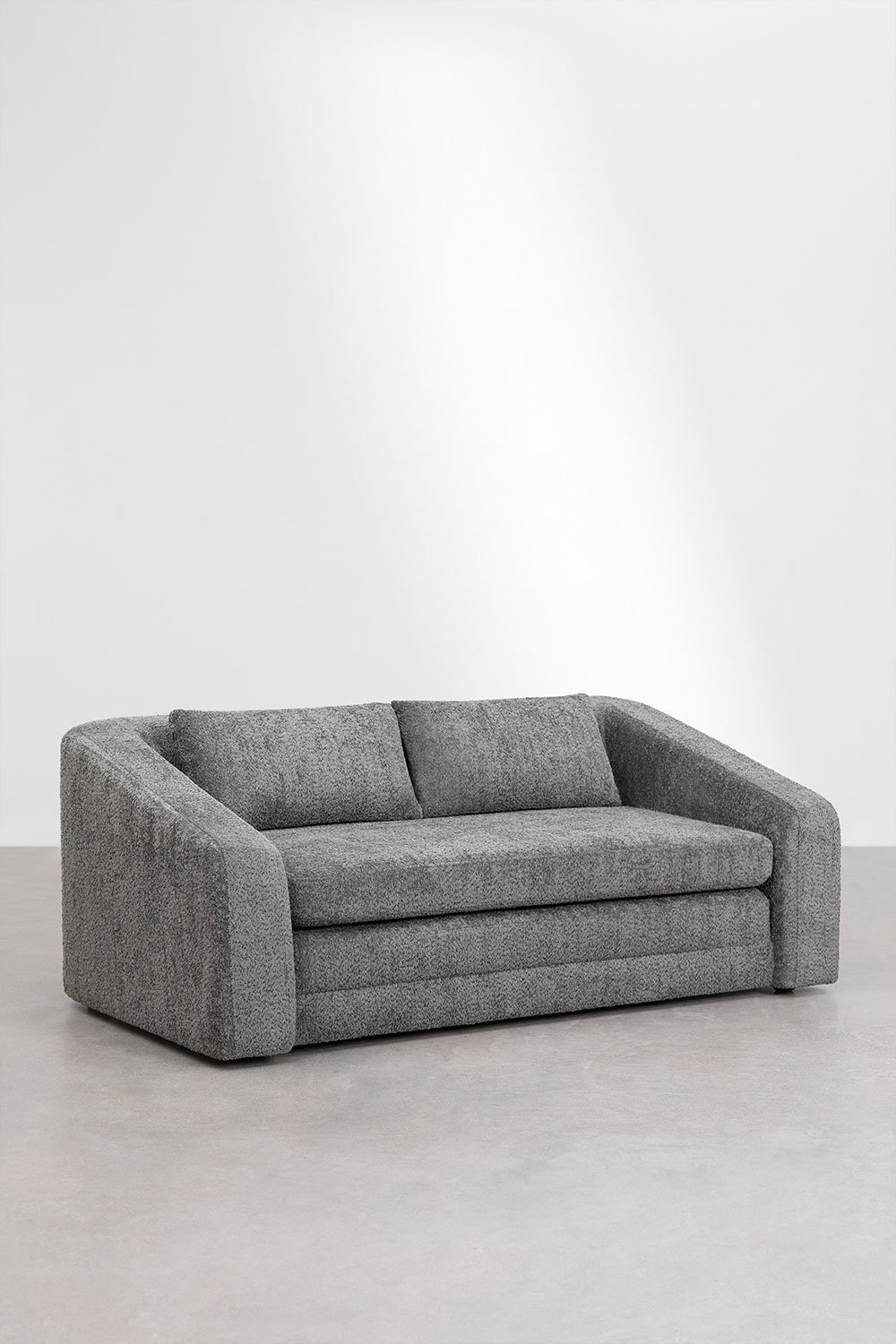 Divano letto Dalila 2 posti in tessuto bouclé, immagine della galleria 1