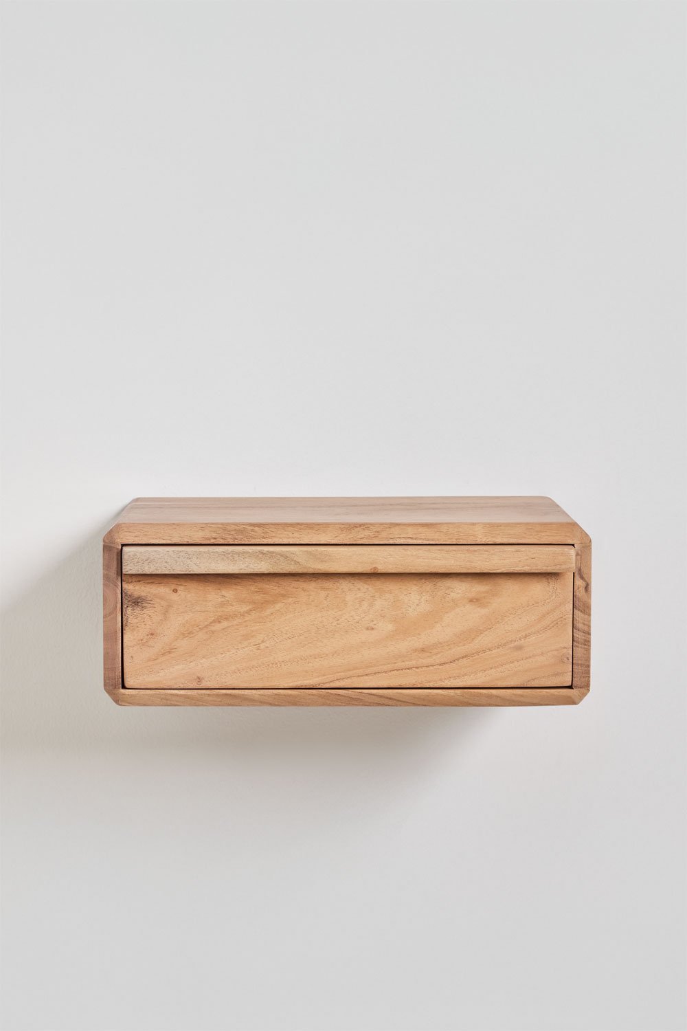 Comodino sospeso 40x30 cm in legno di acacia Nordilan, immagine della galleria 3