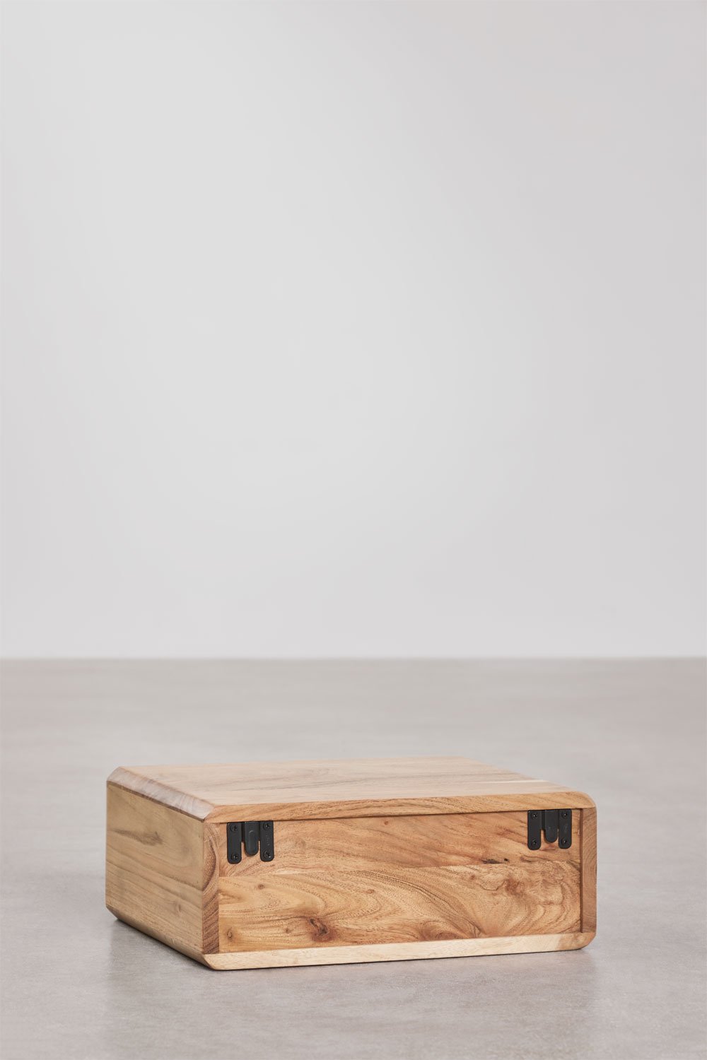 Comodino sospeso 40x30 cm in legno di acacia Nordilan, immagine della galleria 6