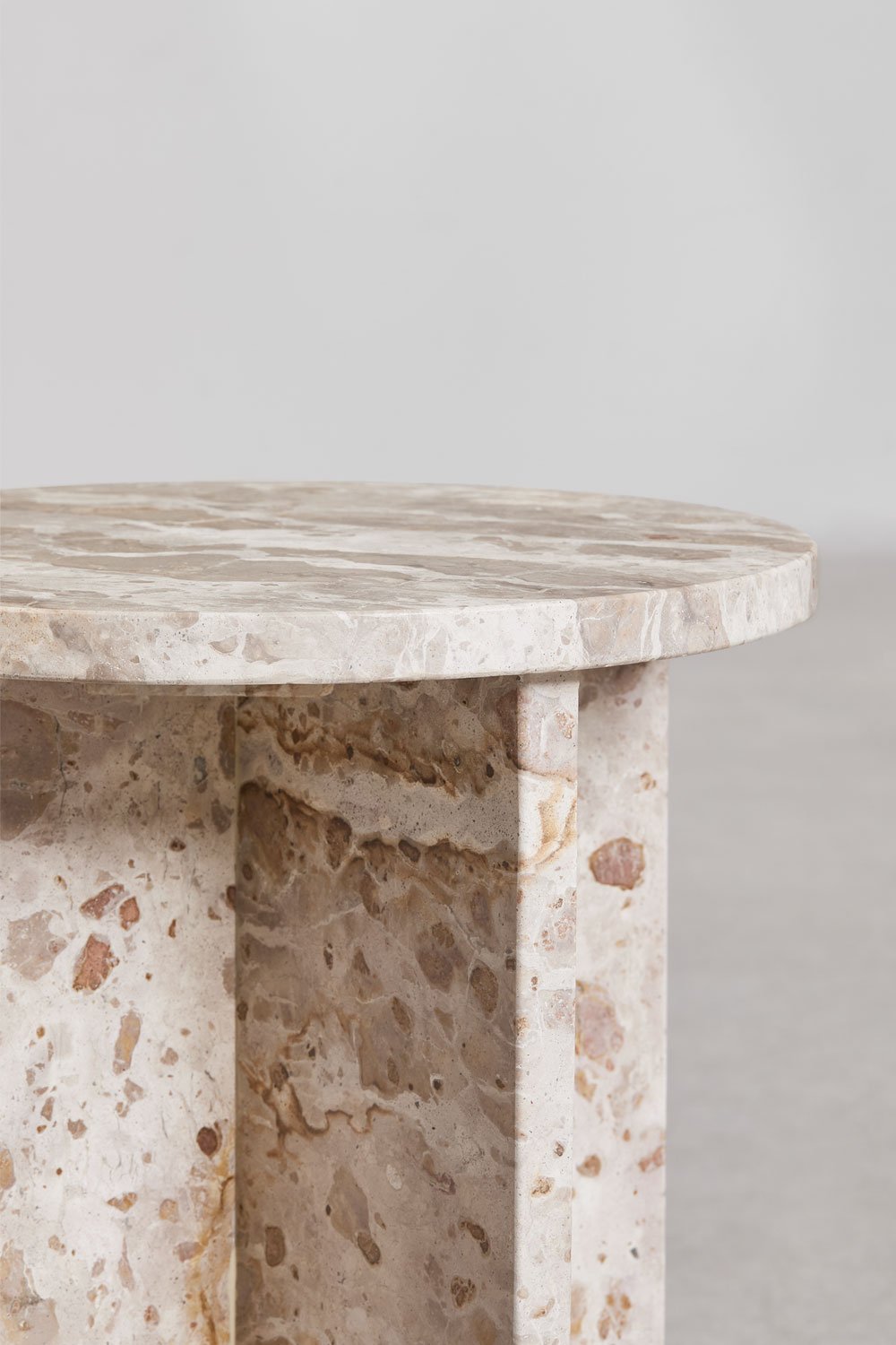 Tavolino laterale rotondo Ø35 cm in marmo Mencia, immagine della galleria 5