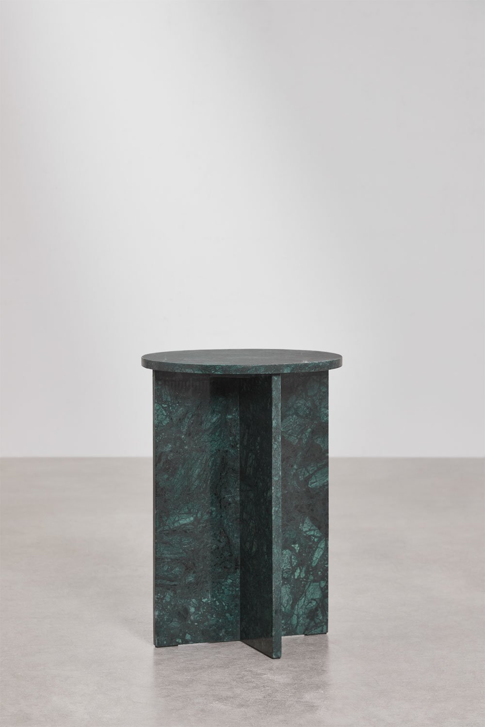 Tavolino laterale rotondo Ø35 cm in marmo Mencia, immagine della galleria 3